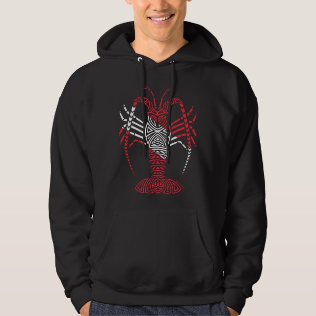 Tribal Scuba Flag Spiny Lobster Hoodie (Vorderseite)