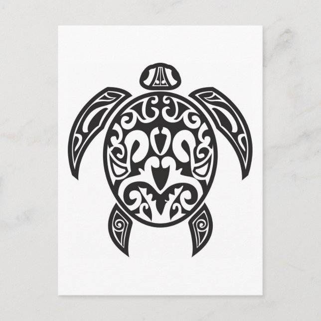 Tribal Sea Turtle Postkarte (Vorderseite)