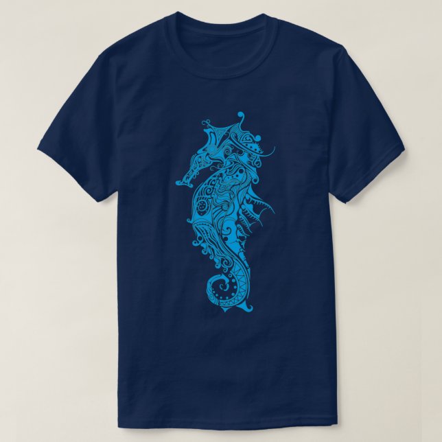 Tribal Seepferd Shirt Seepferd Lovers Shirt Seahor (Design vorne)