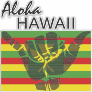 TRIBAL SHAKA (HANG LOOSE) ALOHA HAWAII KANAKA BG AUFKLEBER