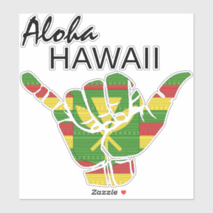 TRIBAL SHAKA (HANG LOOSE) ALOHA HAWAII KANAKA LT AUFKLEBER