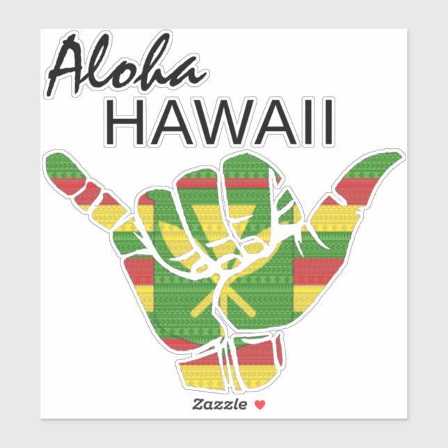 TRIBAL SHAKA (HANG LOOSE) ALOHA HAWAII KANAKA LT AUFKLEBER (Blatt)