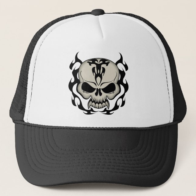 Tribal Skull Truckerkappe (Vorderseite)