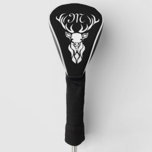 Tribal Snow Stag Weiße Silhouette Golf Headcover