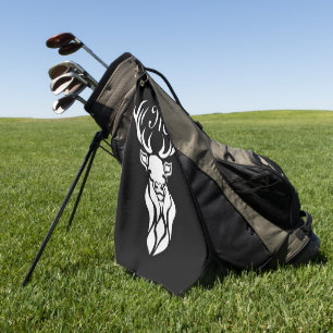 Tribal Snow Stag Weiße Silhouette Golfhandtuch