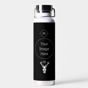 Tribal Snow Stag White Silhouette Trinkflasche
