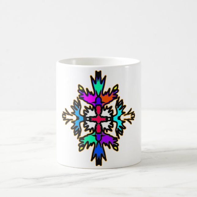 Tribal-Sonnenkreuz Kaffeetasse (Mittel)