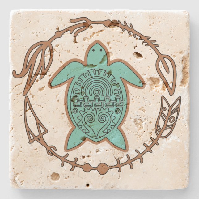 Tribal Southwest Turtle Untersetzer (Vorderseite)