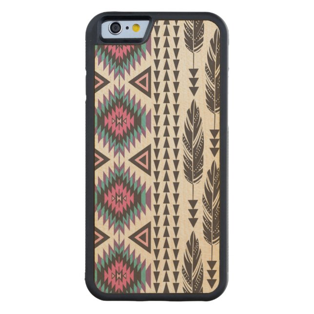Tribal Spirit Maple Wood iPhone 6 Fall Carved Wood iPhone Hülle (Rückseite)