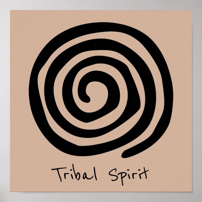 Tribal Spirit Slogan Spiral Petroglyph Stamm Poster (Vorne)