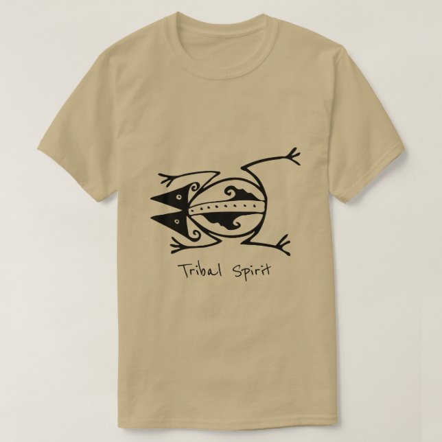 Tribal Spirit Slogan Tribal Frosch Animal Art T-Shirt (Design vorne)
