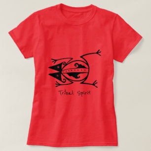 Tribal Spirit Slogan Tribal Frosch Animal Art T-Shirt
