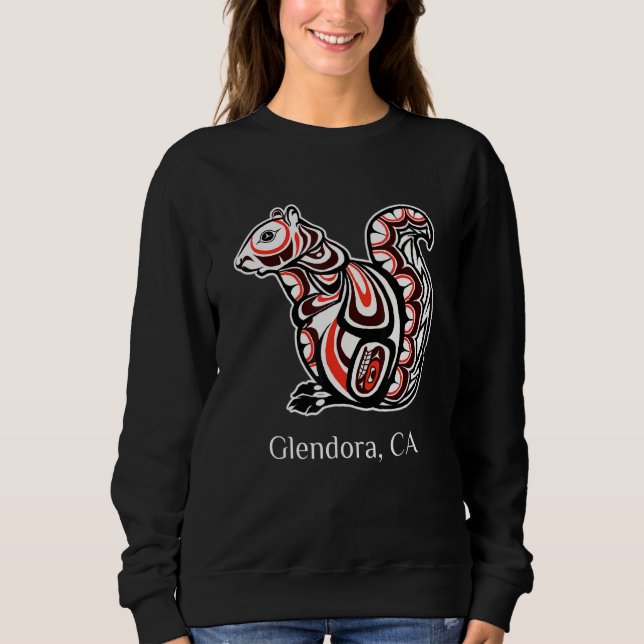 Tribal Squirrel Glendora CA PNW Native American Sweatshirt (Vorderseite)