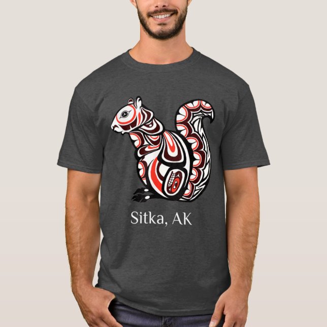 Tribal Squirrel Sitka Alaska Native American Haida T-Shirt (Vorderseite)