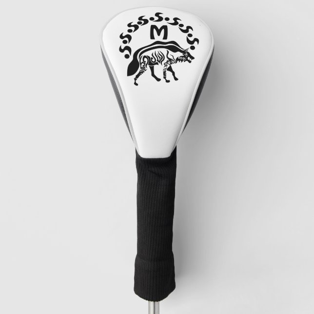 Tribal Strip Hyena Monogram Golf Headcover (Vorderseite)