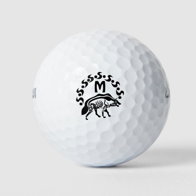 Tribal Strip Hyena Monogram Golfball (Vorderseite)