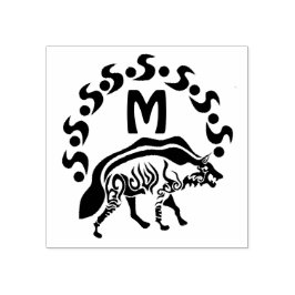 Tribal Strip Hyena Monogram Gummistempel