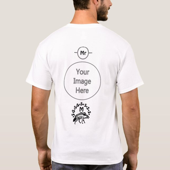 Tribal Strip Hyena Monogram T-Shirt (Rückseite)