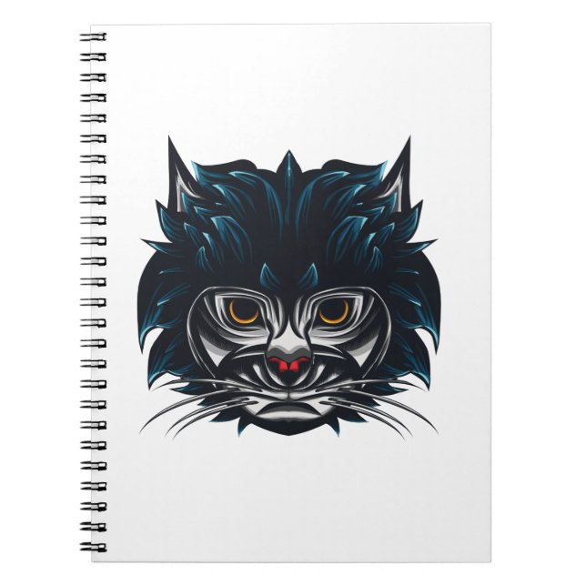 Tribal Style Angry Cat Notizblock (Vorderseite)