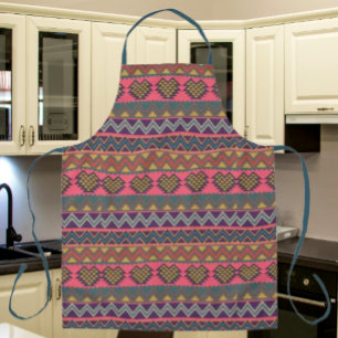 Tribal-Style Apron – Boho-kühne geometrische Küche Schürze