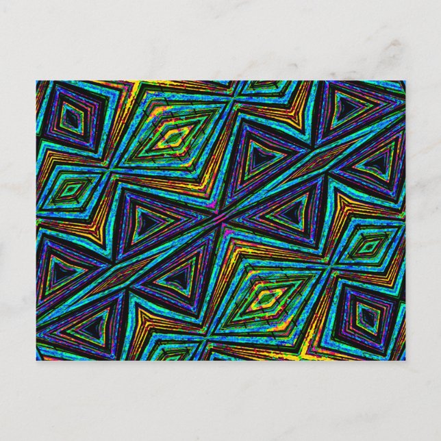 Tribal Style Colorful Geometric Muster Postkarte (Vorderseite)