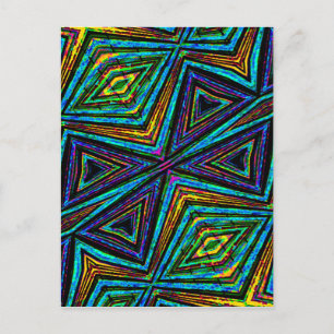Tribal Style Colorful Geometric Muster Postkarte