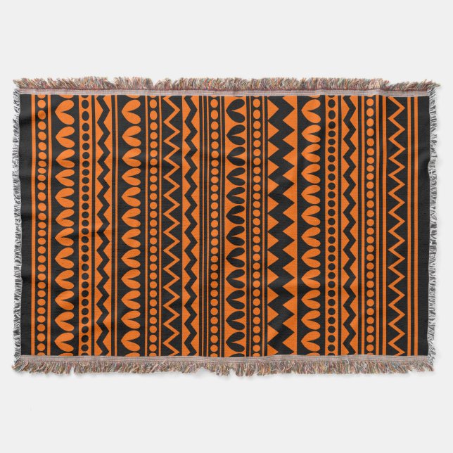 Tribal Style - Schwarz auf Orange Decke (Vorderseite)