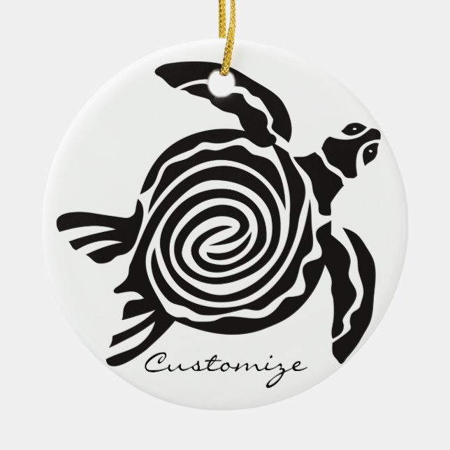 Tribal Style Turtle Thunder_Cove Keramik Ornament (Vorne)