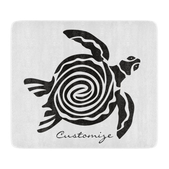 Tribal Style Turtle Thunder_Cove Schneidebrett (Vorderseite)