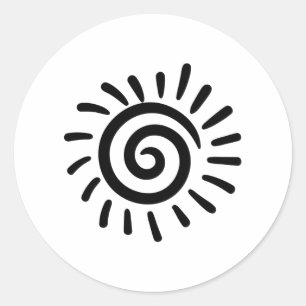 Tribal Sun Runder Aufkleber