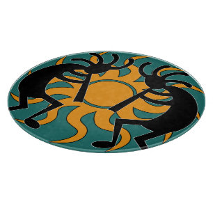 Tribal Sun Turquoise Kokopelli Südwest Schneidebrett