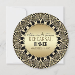 Tribal Sun Vintage Golden Hochzeitsprobe Abendesse Einladung