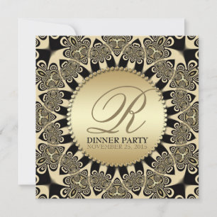 Tribal Sun Vintage Goldene Dinnerparty-Einladungen Einladung