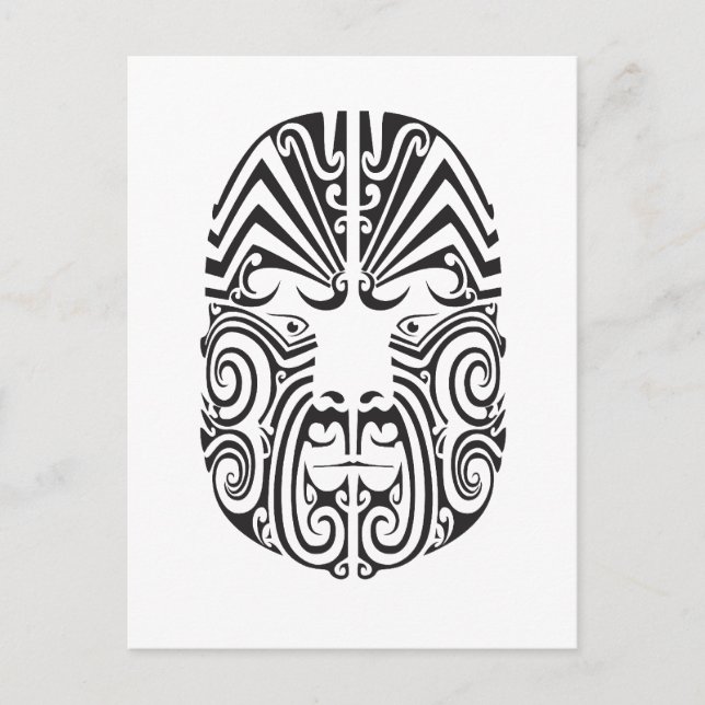 Tribal Tattoo Face Postkarte (Vorderseite)