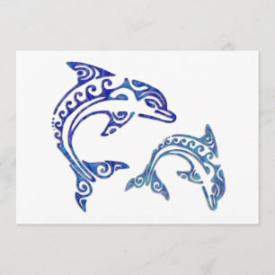 Tribal Tattoo Porpoise Duo Einladung
