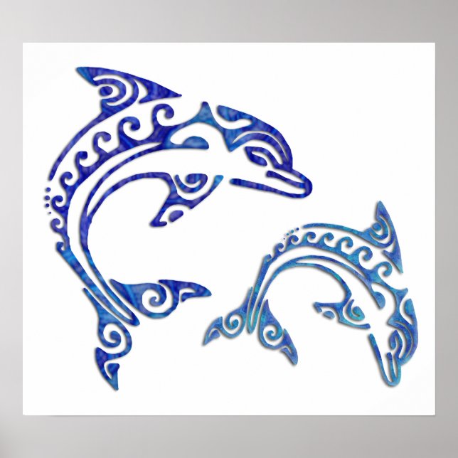 Tribal Tattoo Porpoise Duo Poster (Vorne)