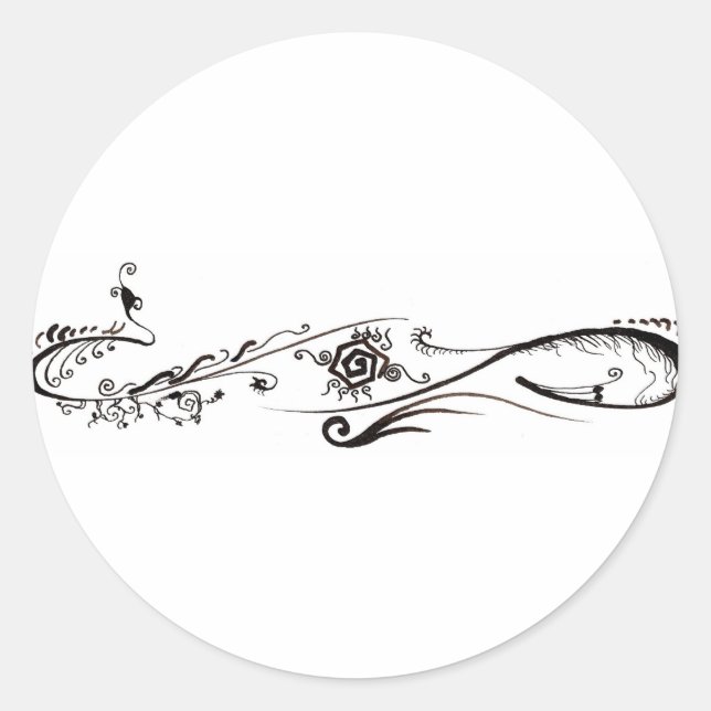 Tribal Tattoo Runder Aufkleber (Vorderseite)