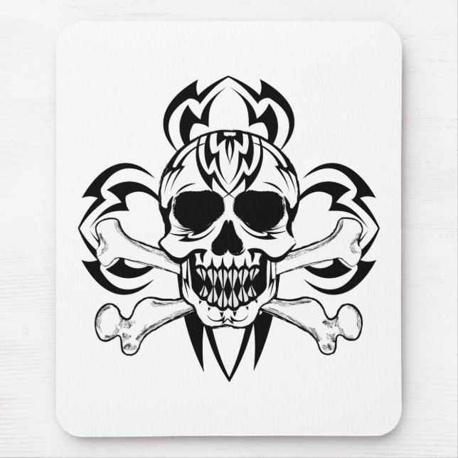Tribal Tattoo Skull Mousepad (Vorne)