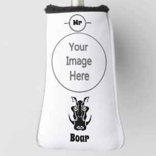 Tribal Tattoo Style Boar Head Golf Headcover