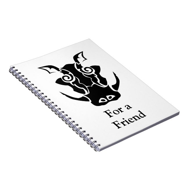 Tribal Tattoo Style Boar Head Notizblock (Rechte Seite)