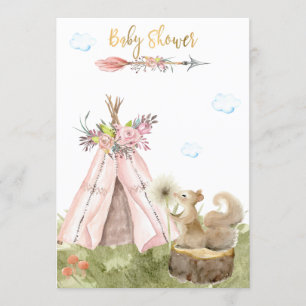*~* Tribal Teepee Boho Squirrel Wald Einladung