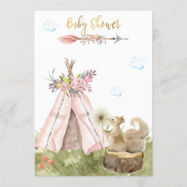 *~* Tribal Teepee Boho Squirrel Wald Wald Einladung