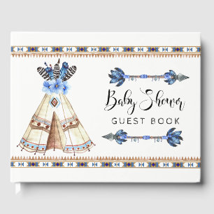 Tribal Teepee Boy Tribal Baby Shooting Guest Book Gästebuch