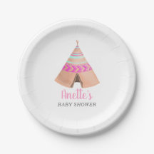 Tribal Teepee Pink Baby Dusche