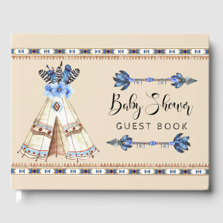 Tribal Teepee Rustikales Tribal Baby Shower Gästeb Gästebuch