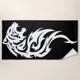 Tribal Tiger Minimales Schwarz-Weiß-Design Strandtuch