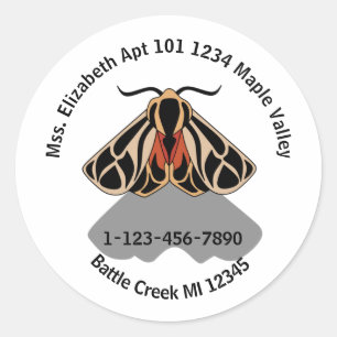 Tribal Tiger Moth Emergency Contact Information Ke Runder Aufkleber