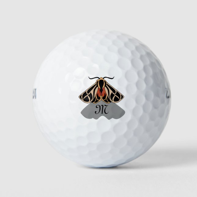 Tribal Tiger Moth Monogram Golfball (Vorderseite)