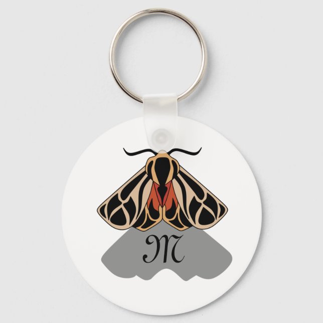 Tribal Tiger Moth Monogram Schlüsselanhänger (Vorderseite)