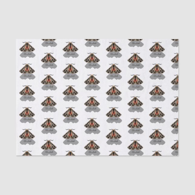 Tribal Tiger Moth Monogram Seidenpapier (Vorderseite)
